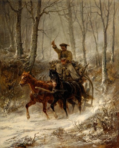 Wallach Team in Winter by Adolf Schreyer
